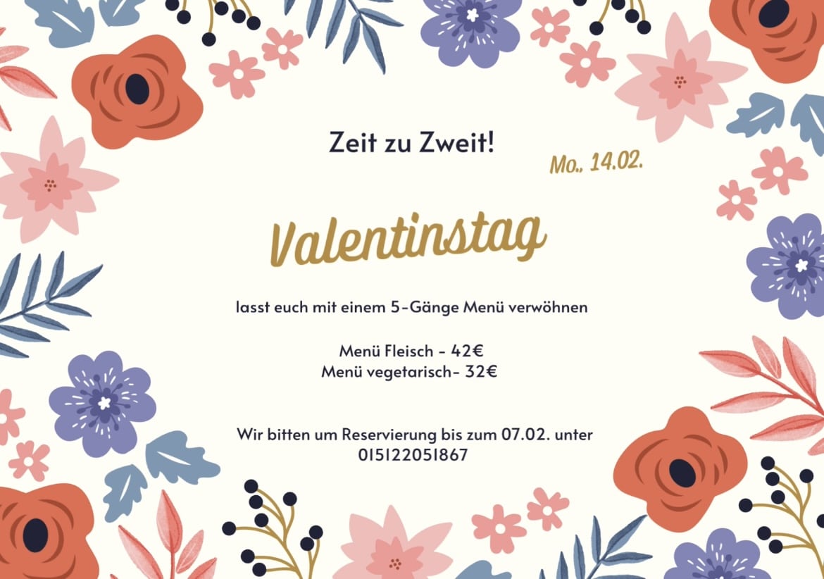 Valentinstag - Menü 2022
